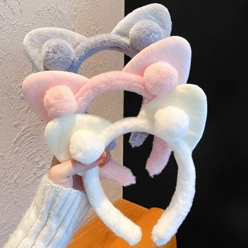 Cat Ears Headbands Furry Plush Headbands Hair Accessories for Girls and Womens Holiday Party Headwear
