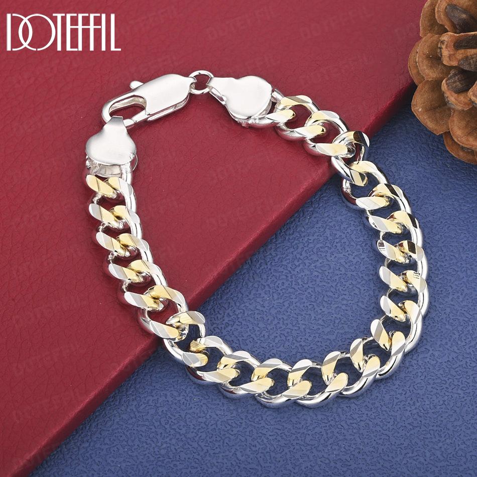 

Браслет-цепочка из стерлингового серебра 925 пробы для мужчин и женщин, свадебная модная бижутерия 20cm