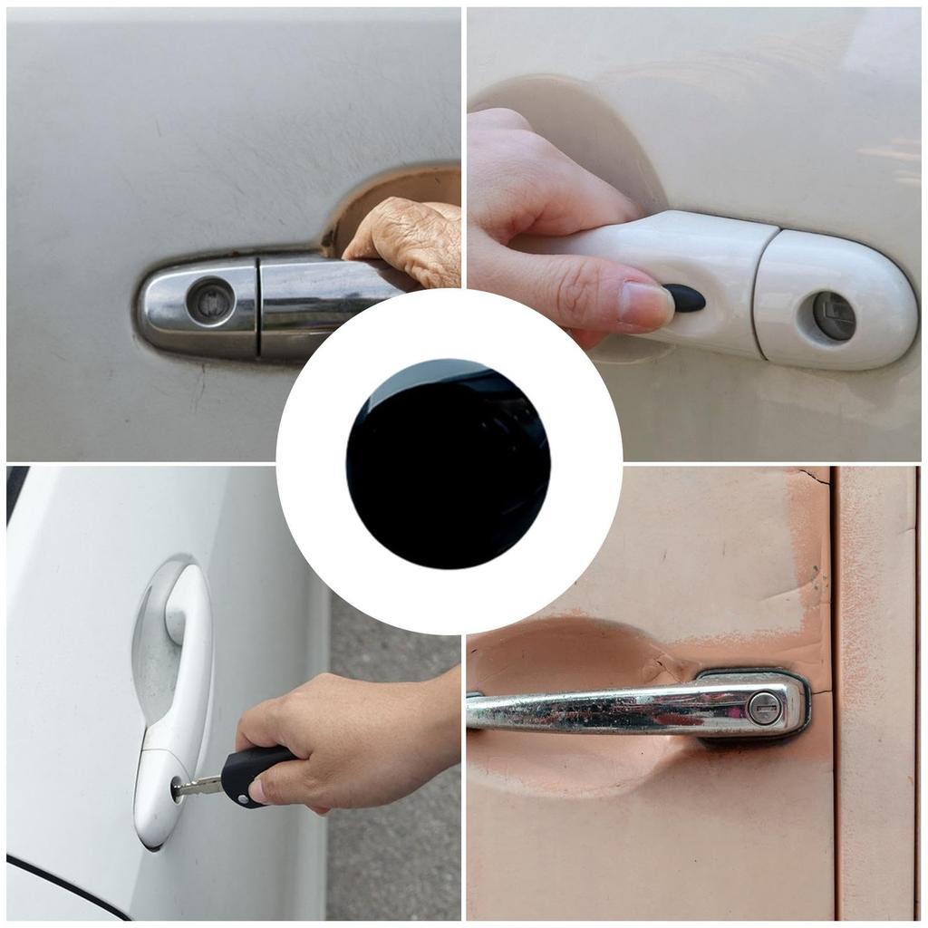 Auto Türschloss Schraubenabdeckung, Auto Schloss Schutzaufkleber, 4 Tragbare Kohlefaser Aufkleber