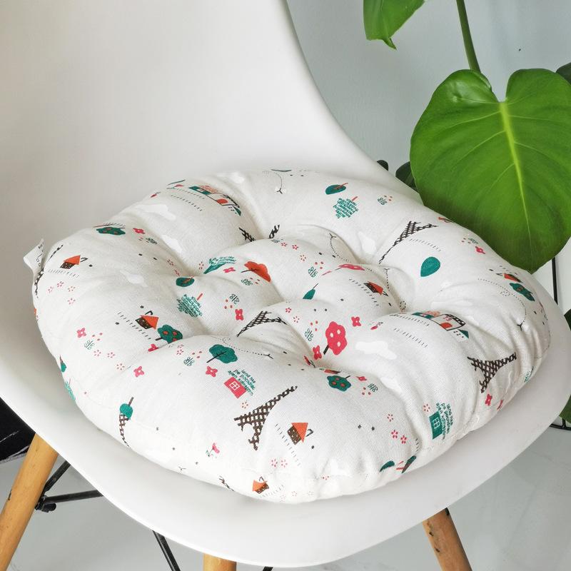 Coarse Cloth Round Style Cotton and Linen Style Seat Cushion Home Circular Cushion Japanese Style Futon Cushion Decoration