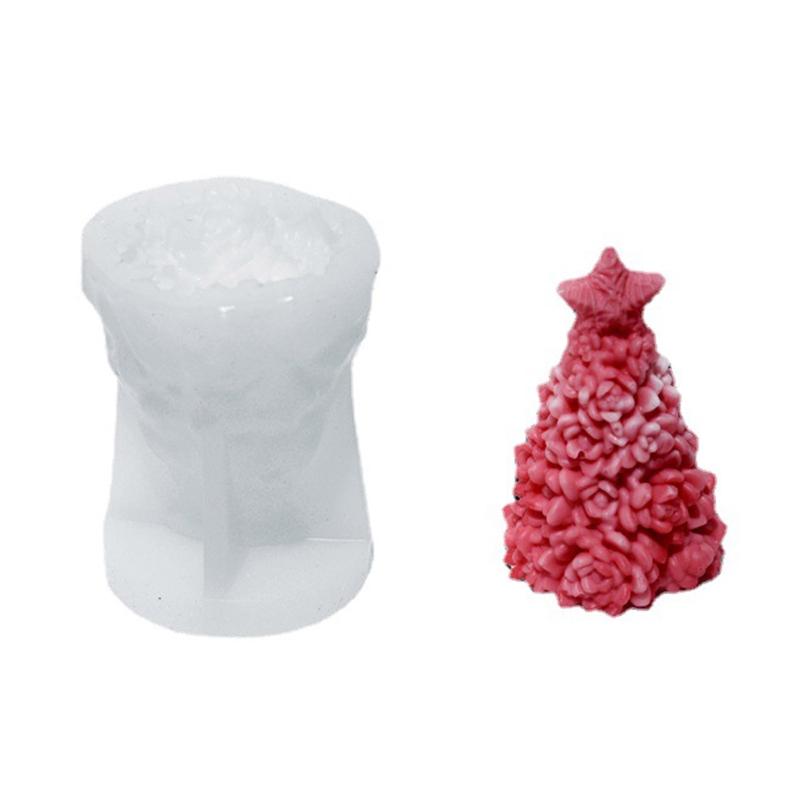 Cute Xmas Tree Heart Star Candle Mold 3D Abstract Resin Epoxy Casting Molds for Party Decor Ornament Aromatherapy Mold