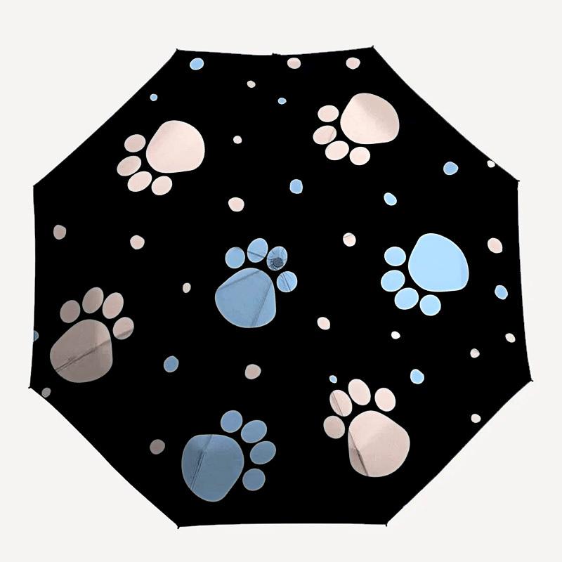 

1pc paw prints umbrella with 8 iron ribs and a plastic handle, automatic opening and closing, and daily use.1071