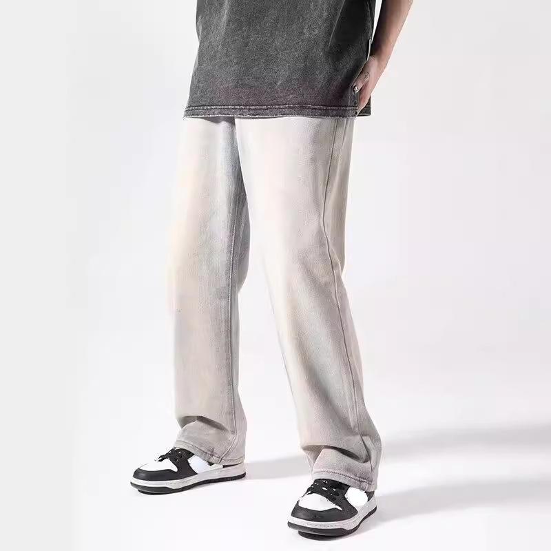 Jeans Harajuku Hip Hop Straight  Leg Pants Oversized Print Y2k Men’s Jeans Casual Mopping Black Jeans Hot Streetwear