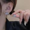 Huitan Exquisite Planet Shape Stud Earrings for Women Sparkling Crystal Cubic Zirconia Love Earrings Girl Gift Statement Jewelry
