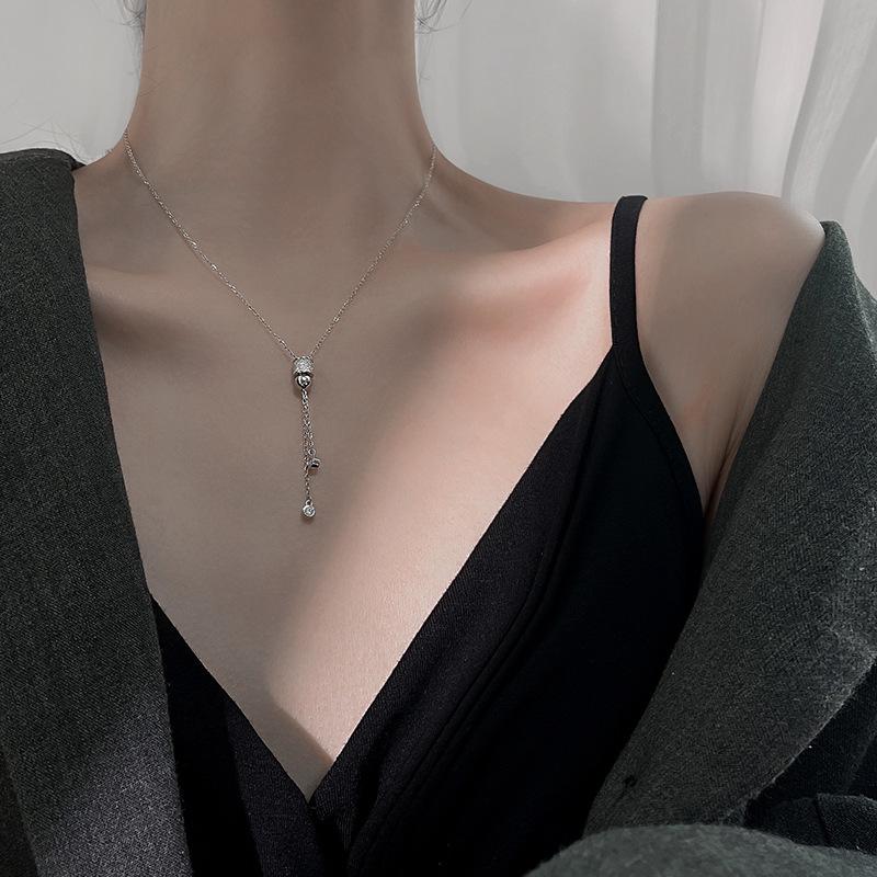 Fortschrittliche Halskette, Leichter Luxus, Nischendesign, Quastenkette, Schlüsselbeinkette, Neujahrskollektion