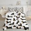 Cartoon Dog Cute Double Duvet Cover King Size Bedding, Suitable For Home Use, Microfiber Material With Zipper Duvet Cover Set