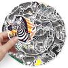 50pcs Waterproof Cute Zebra Cartoon Stickers for Kids' Journal, Water Bottle, Suitcase, and Phone Case Decoration