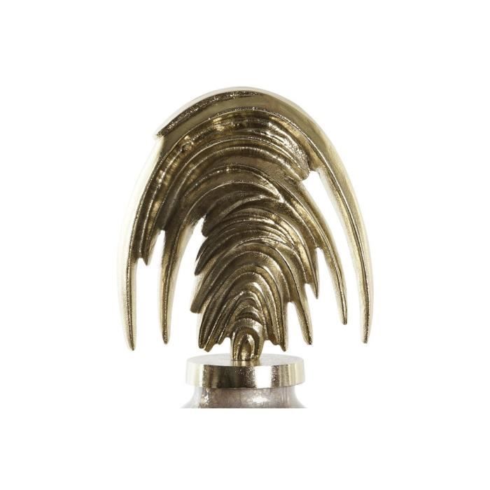 Vase - Tibor - Verre Et Aluminium - 45 Cm - Doré Et Beige - Design Moderne