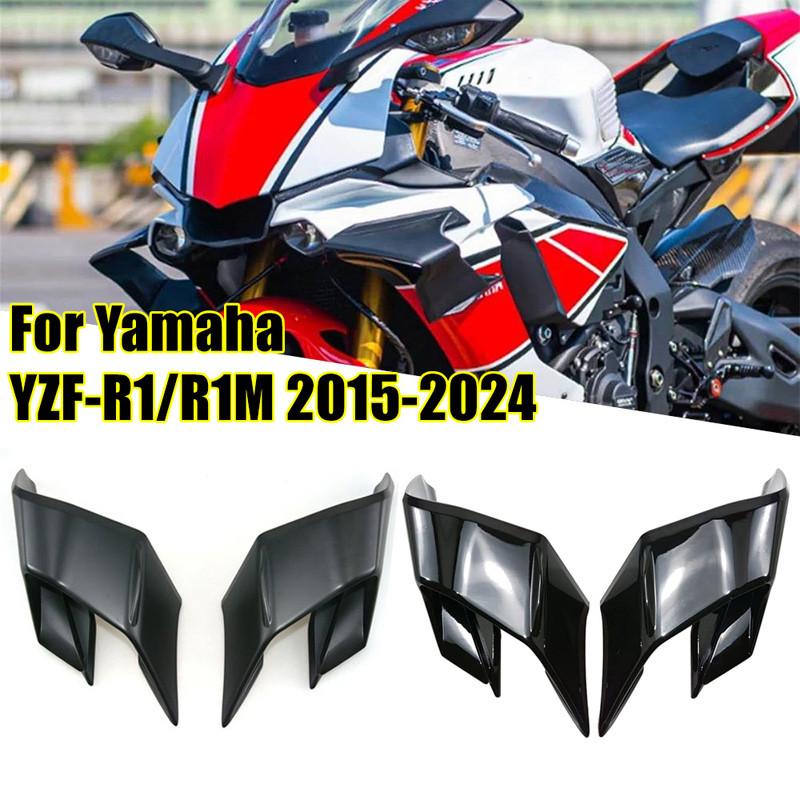 For Yamaha YZF R1 R1M 2015-2023 2024 Motorcycle Winglet Aerodynamic Wing Kit Spoiler Black Moto Fairing Side Winglets Left Right