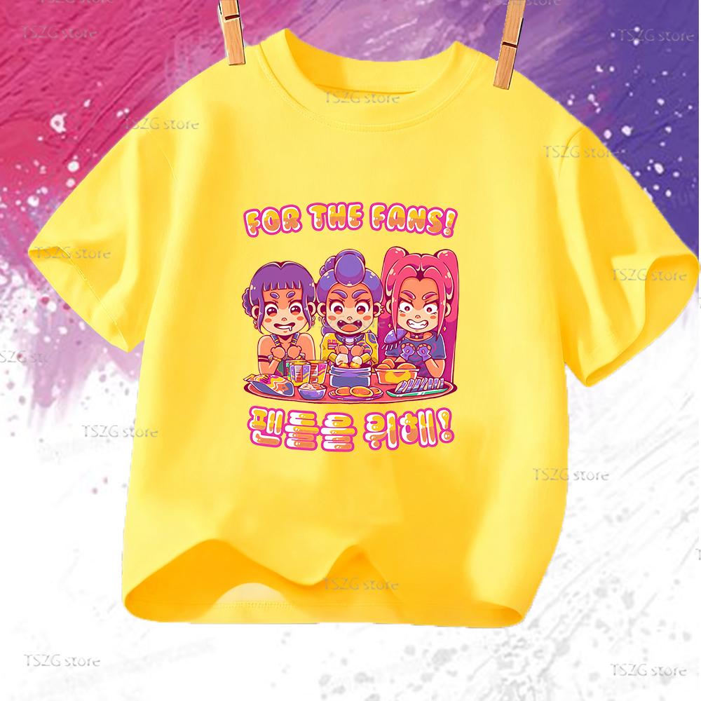 Boys Tee Girl Clothes Movie Cartoon Kid T-shirt KPop Demon Hunters Print Fashion Casual Summer Short Sleeve Tops