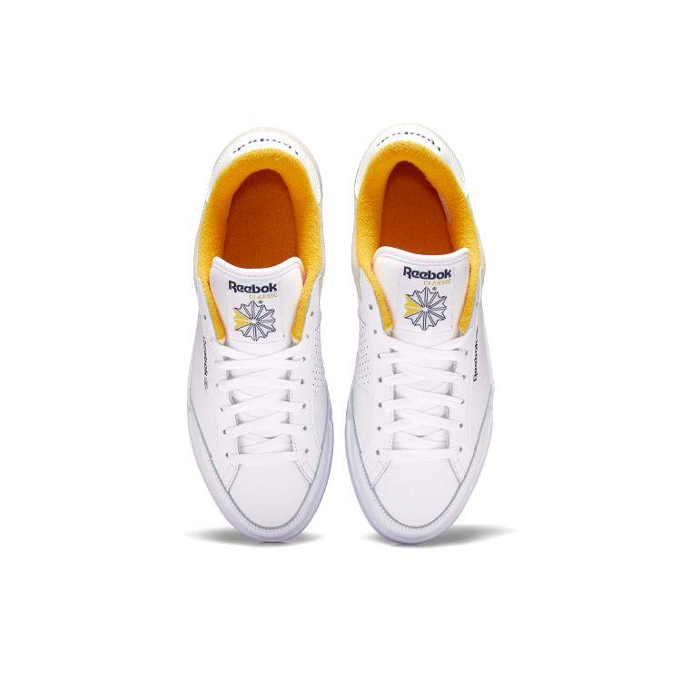 Reebok Ad Court Unisex White Vector Navy Semi Solar Gold Retro Tennis Inspired Leather Lifestyle Sneakers GX0028
