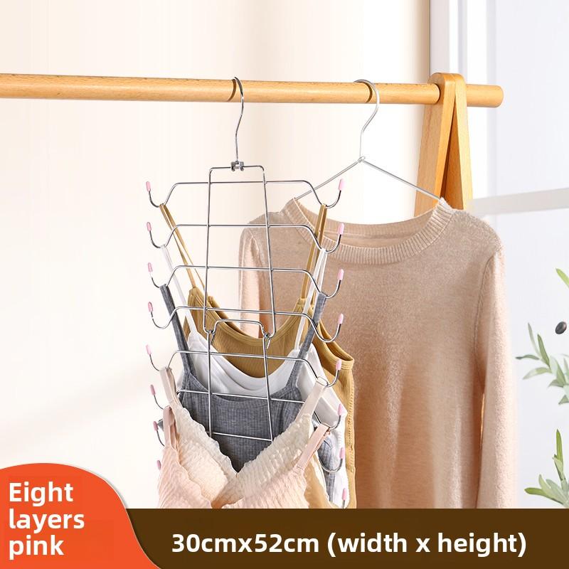 Multi-Layered Sports Vest Bra Scarf Storage Hook Creative Design Metal Clothes Hanger for Adult Underwear Storage Organization