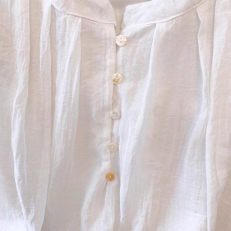 French Ruffle Flutter Sleeve Slimming Shirt for Women - 2026 Summer Sweet Doll Top