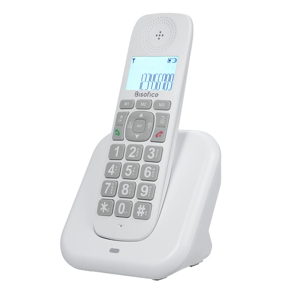 Bisofice Expandable Cordless Phone System with 3 Lines Display Caller ID Support 5 Handsets Connection 50 Phone Book