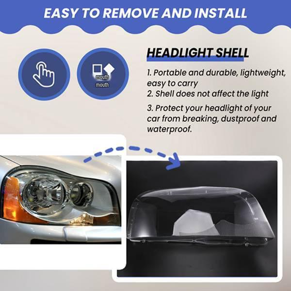 1 Pair Transparent PC Material Left Front Car Headlight Cover for VW