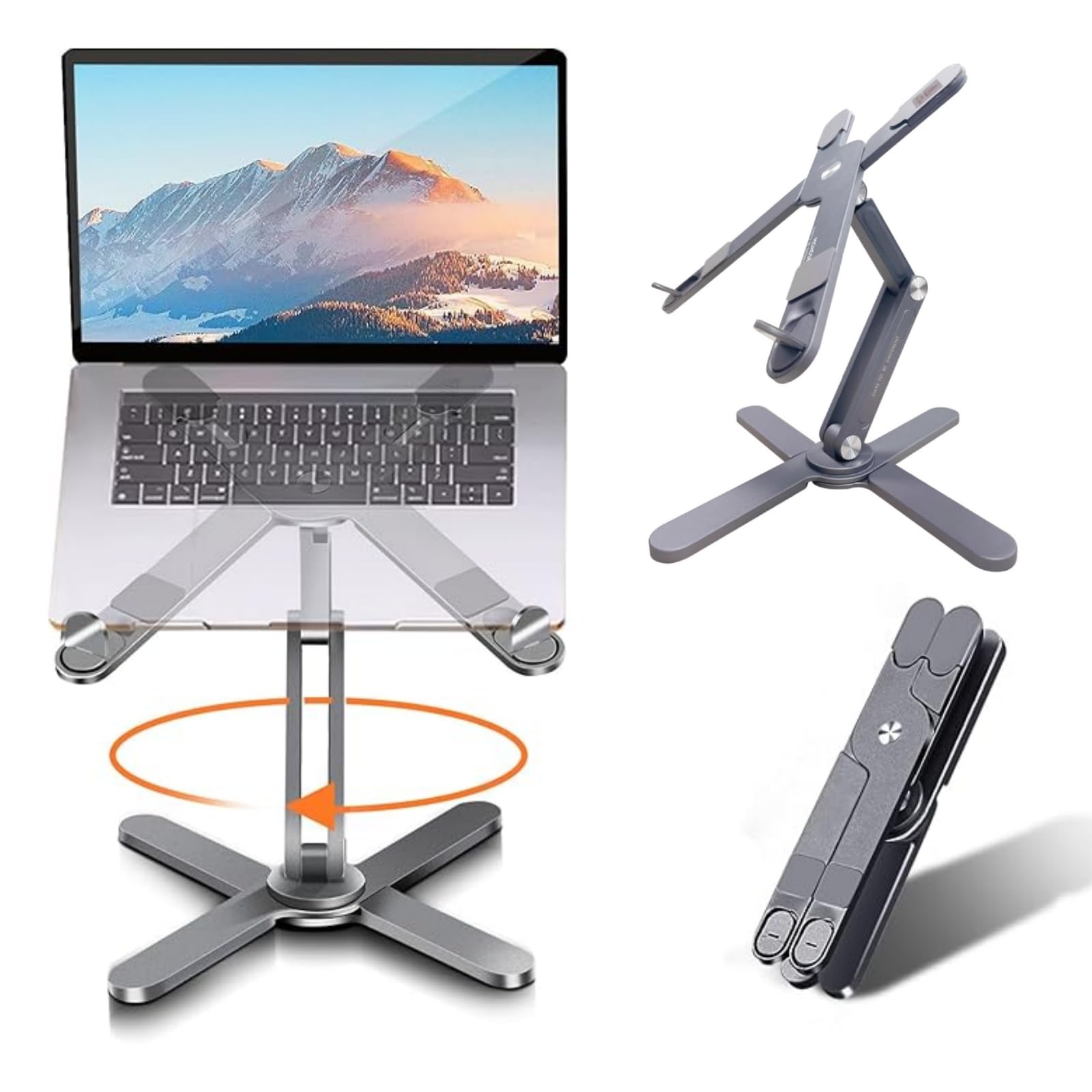 

Rotating Laptop Ergonomic Adjustable Height Storage Pouch Improves Relieves Back and Stiff Fits Laptops and Tablets up to 16 Ideal for Working from