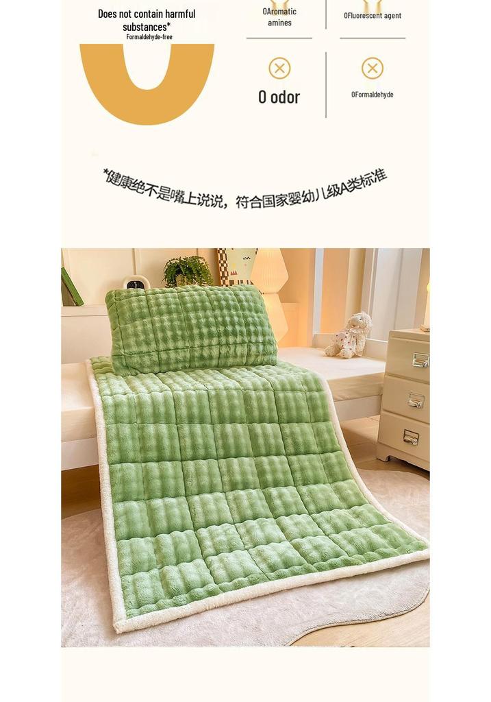 Materasso Peluche Coniglio Bubbly Classe A - Morbido Velluto Latte Tappetino Peluche per Letto Singolo da Dormitorio 0,9 m.