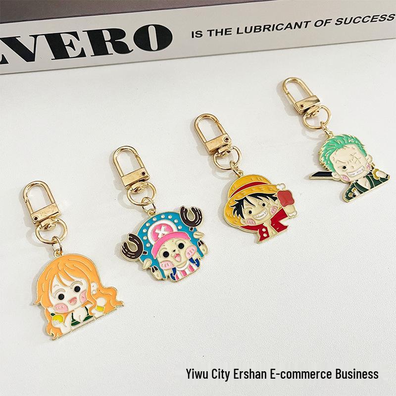 One Piece Luffy & Chopper Keychain Pendant - Personalized Cartoon Backpack Accessory