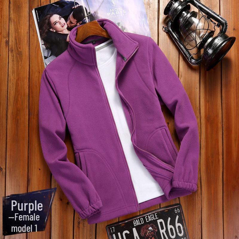 Damen & Herren Outdoor Polarfleecejacke - Warm, Dick, Korallenfleece Strickjacke Pullover