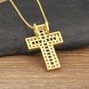 Nidin Classic Cross Pendant Chain Necklace for Women Men 3 Colors Dazzling Crystal Jesus Crucifix Neck Jewelry Gift Wholesale