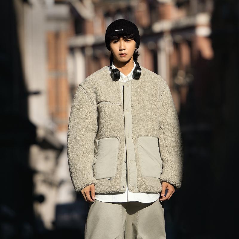 Li Ning CF Suo Round Neck Single Button Warm Long Sleeve Knit Sweater Men sweater Lime AFDU911-2