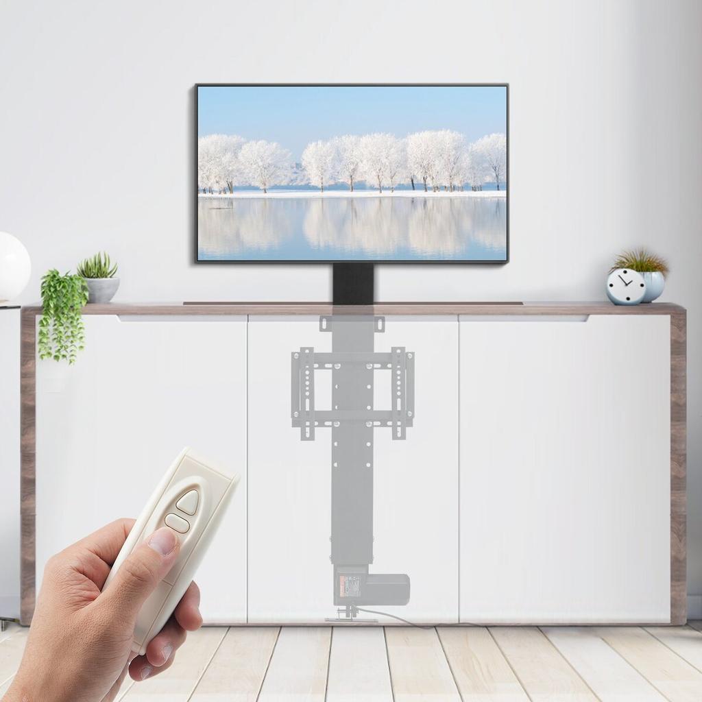 Motorized TV Lift Stroke Length 20 Inches Motorized TV Mount Fit for 28-32" TV Lift with Remote Control Height Adjustable Load Capacity 132 Lbs