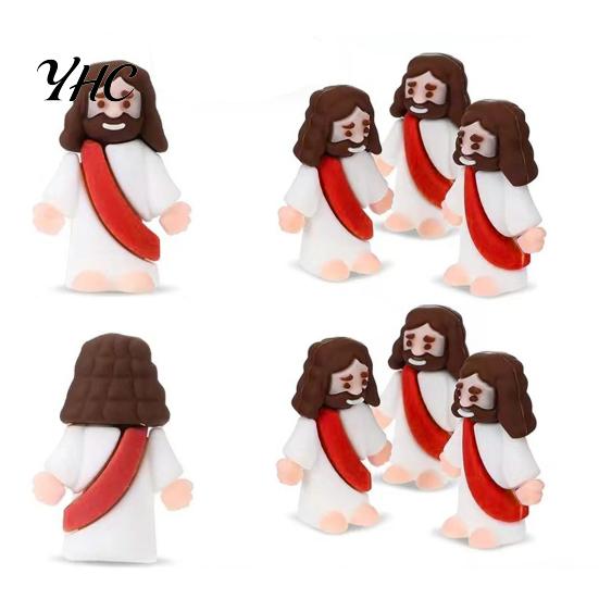 PVC Jesus Figure 12/48Pcs Mini Figurine Savior Model Statue Sculpture Desktop Decoration Easter Ornament Christmas Festival Gift