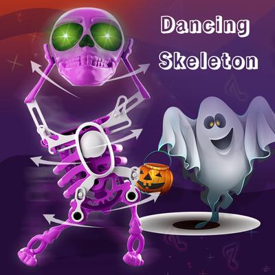 Wind-up Dancing Skeleton Man Toy Clockwork Fun Little Toys Desktop Ornaments Shaking Skull Doll Novelty Creative Halloween Gifts