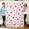 Red Heart Pattern Flannel Blanket Soft Cozy Throws Napping Travel Use