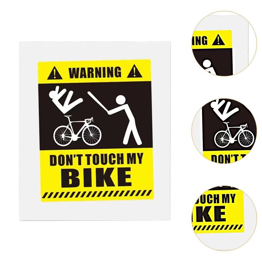 Dont Touch My Bike Bike Sticker, 3D Funny Scratch Resistant Reflective Warning Sticker for BMX, Mountain Road Bike Accessory