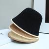 Japanese-style Foldable Fisherman Hat for Women, Korean Version Sun Protection Hat, Simple Color-blocking Milk Silk Woven Bucket Hat