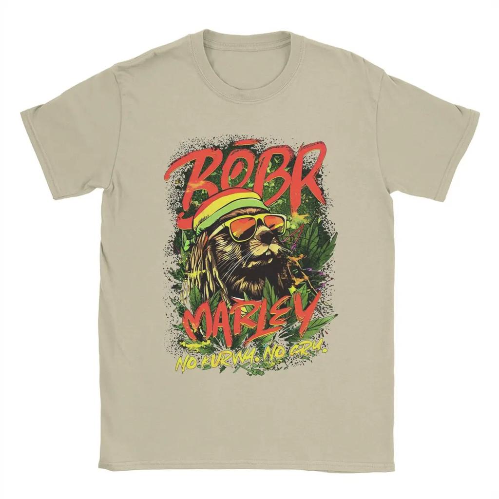 Novely Bobr Marley No Kurwa No Cry Kurwa Bober Beaver Boberek Women's T-shirt Short sleeved T-shirt Plus Size