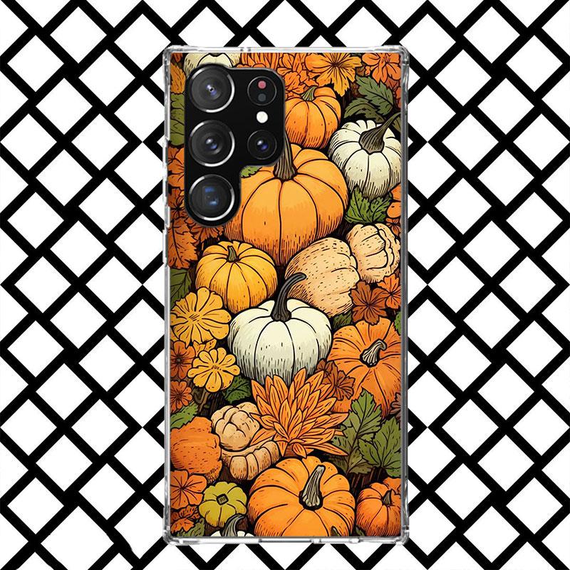 Pumpkin Happy Fall Autumn Phone Case for Samsung Galaxy S26 S25 Edge S24 S23 Ultra S22 Plus S21 FE S20 + Soft Cover Print Fundas
