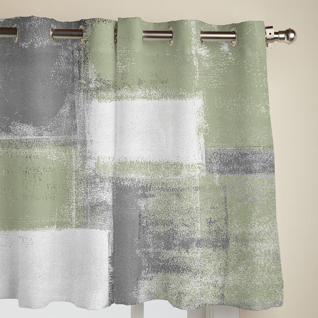 Šalvěj zelená olejomalba textura barva okenní závěsy do obývacího pokoje domácí ložnice kuchyně dekorace vánoční závěs