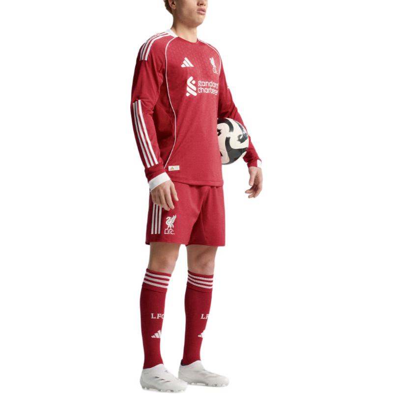 Men's Adidas Free Shipping with adiClub Liverpool Fc 25/26 Long Sleeve Home Authentic Jersey