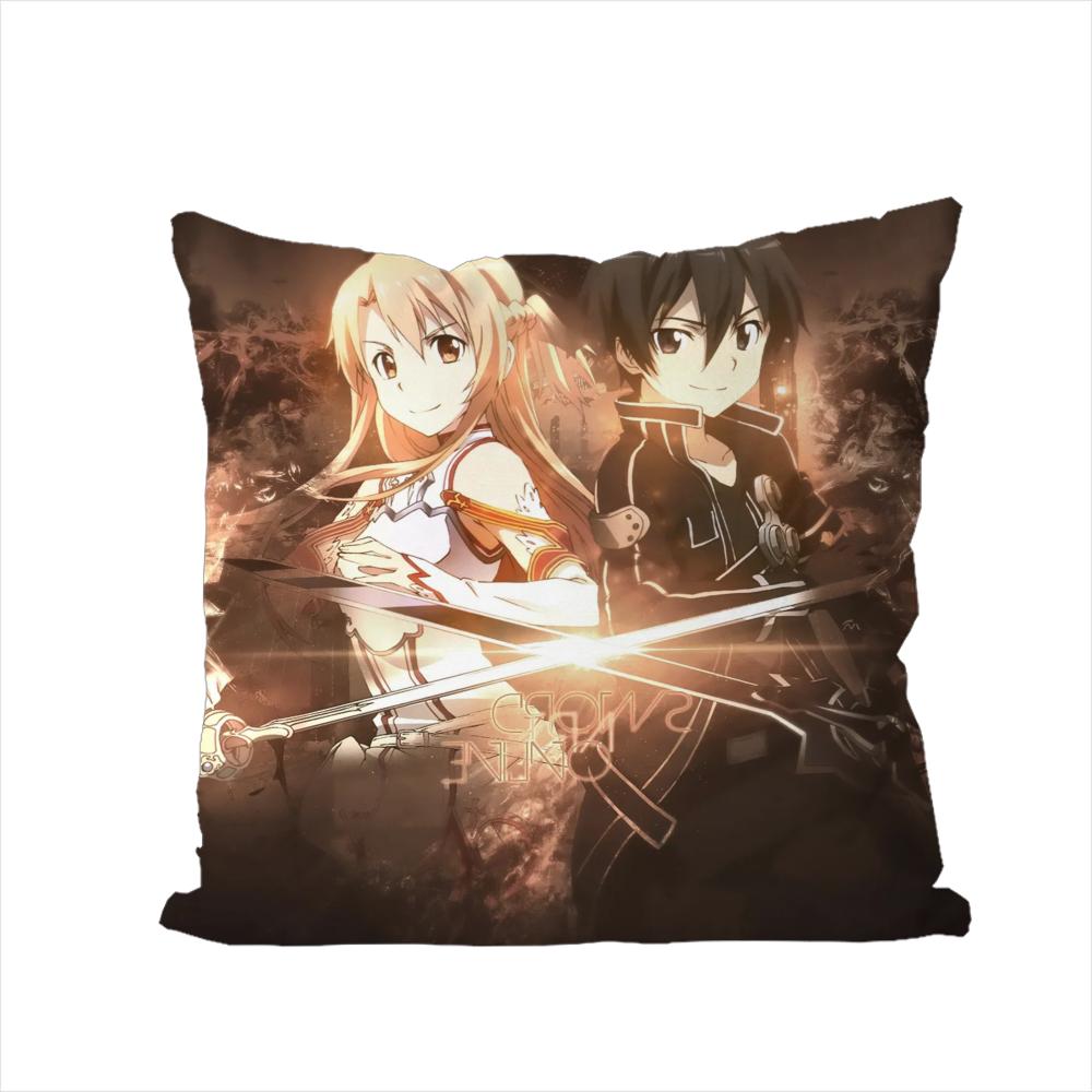 Sword Art Online Pillow Case For Car Sofa Decorative Home Doublesided Print Plush Square Throw Pillow Cushion Cover