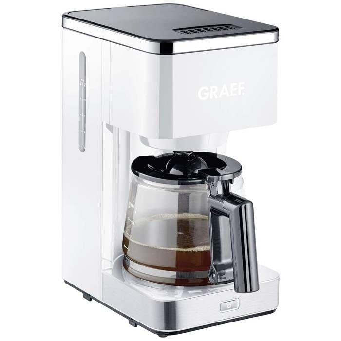 Graef fk 401 cafetière blanc nombre de tasse=10 verseuse en verre, fonction de conservation de la chaleur