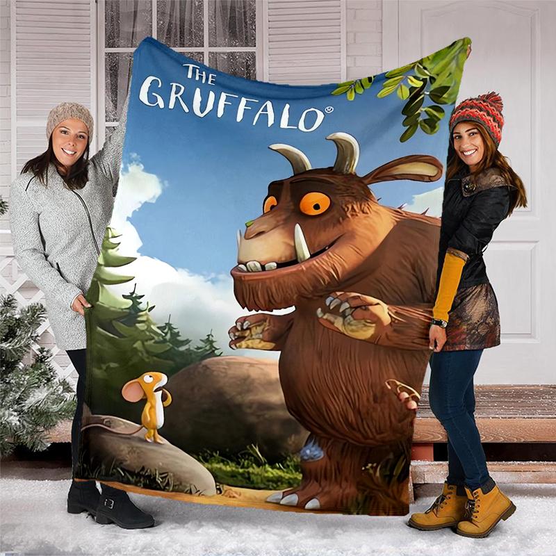 Coperta stampata a tema Il Gruffalò - Perfetta per divano, letto, viaggi e uso all'aperto | Lavabile in lavatrice, accogliente e resistente.