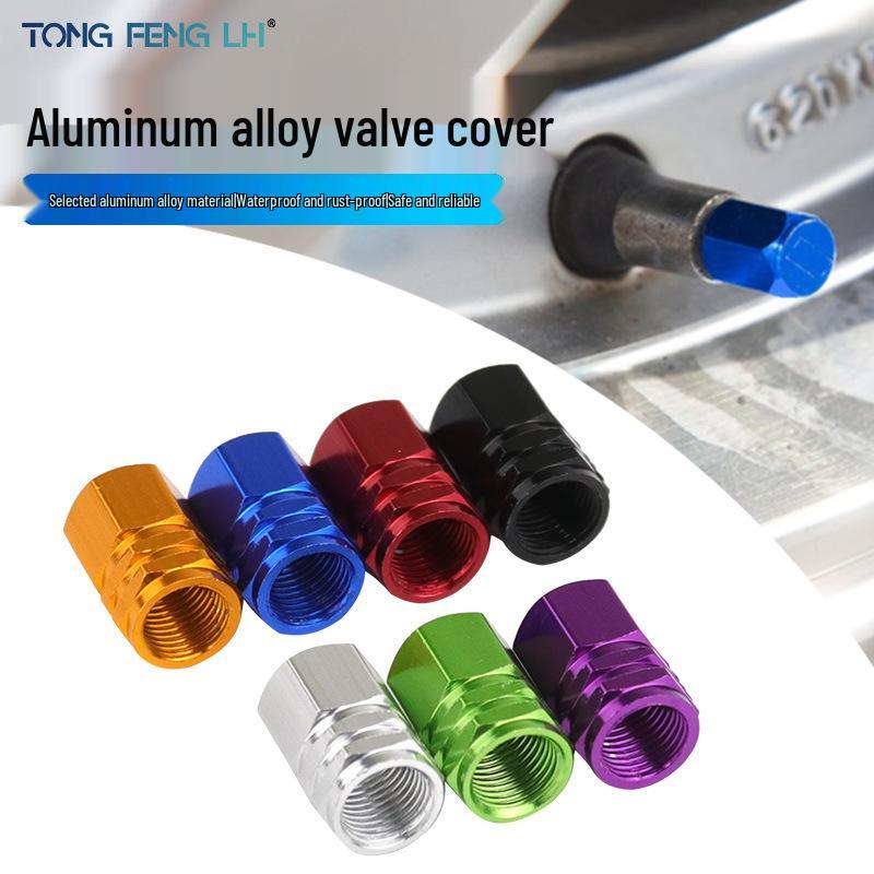 Hexagonal Aluminum Alloy Valve Cap for Car Tires - Dustproof & Leakproof Valve Stem Protector