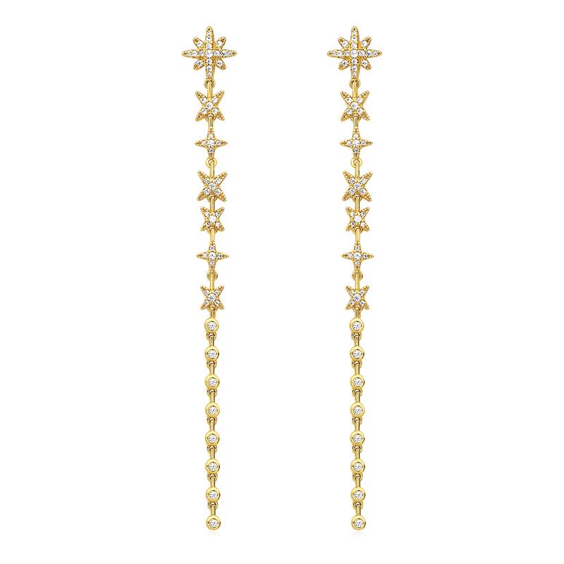 APM Monaco earrings [Romantic Confession] Long Meteor Elegant, Exquisite, Luxurious and Versatile Earrings, Same Style for Men and Women YE14831OX золотой