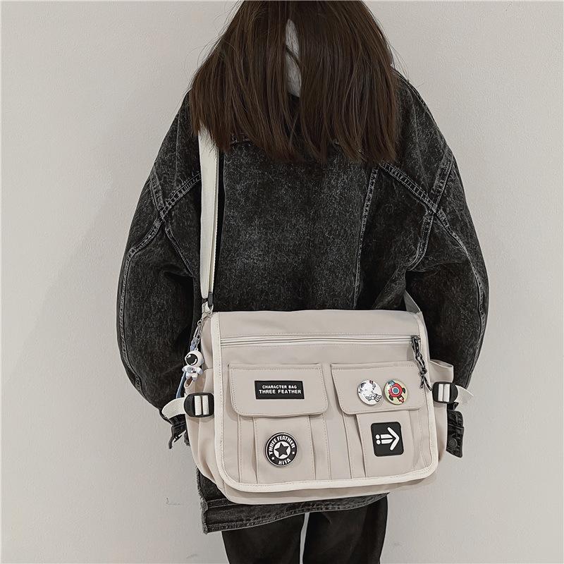 2025 Unisex Japanese-Style Multifunctional Crossbody/Shoulder Bag: Large Capacity, Trendy, Simple Briefcase Design for Spring