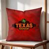 T-Texas Roadhouse Cushion Cover Natural Linen Organic Fabric Double-Sided Printing Couch Pillow Covers Home Decor