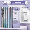 Japanese Style Press-Type White and Black Pen Set with Brush Stroke Tip, Smooth 0.5mm Black Ink for Students