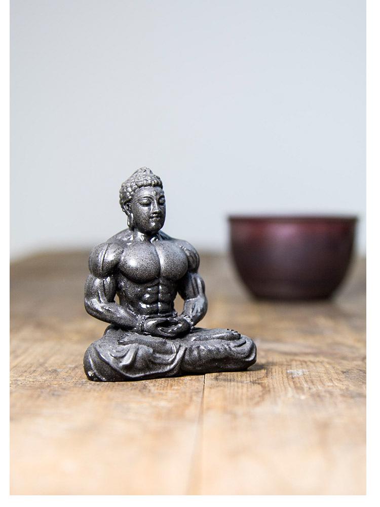 Creative Retro Chinese Buddha Statue for Home and Office Zen Decor