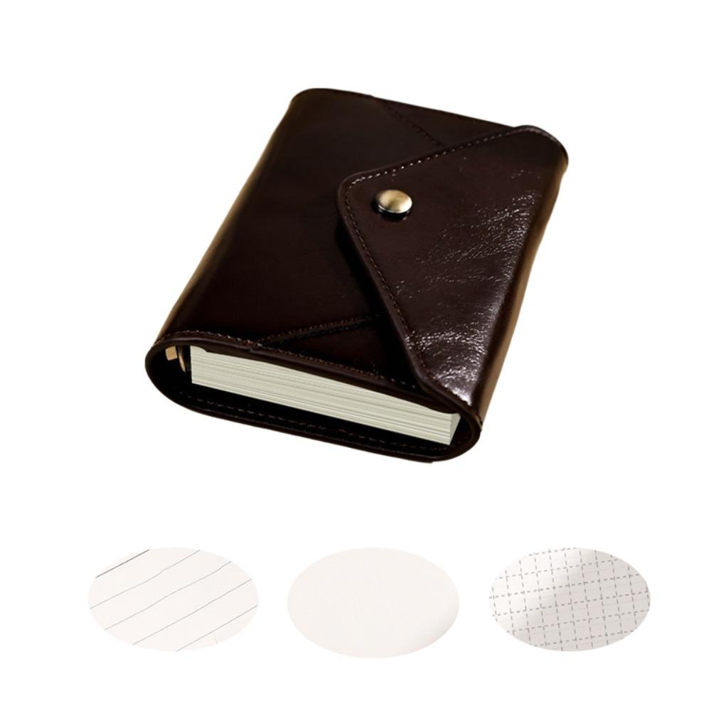PU Leather Cover Tri-fold Envelope-Style Loose-Leaf Notebook Vintage Planning Journal School