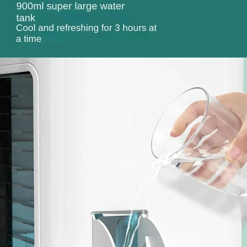 Air Conditioner Portable Fan Desktop Dual Spray Ultrasonic Atomization 3-Speed Mute Air Cooler Night Light Electric Fan