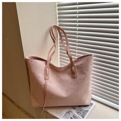 Borsa Monospalla Grande alla Moda ad Alta Capacità per il Pendolarismo Quotidiano, Borsa a Shopper dal Design Trendy e di Nicchia