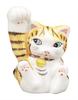 Kutani Ware Iwataya Size Beckoning Cat with Gold Leaf 4.5 K9-1539