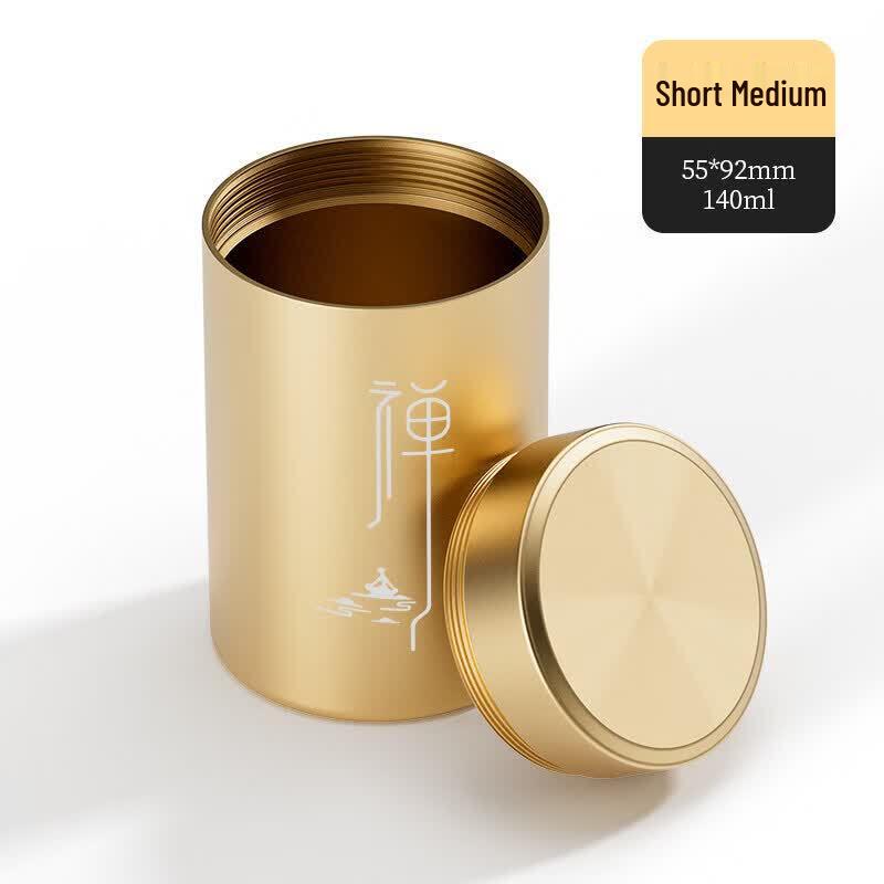 Portable Mini Sealed Alloy Tea Caddy