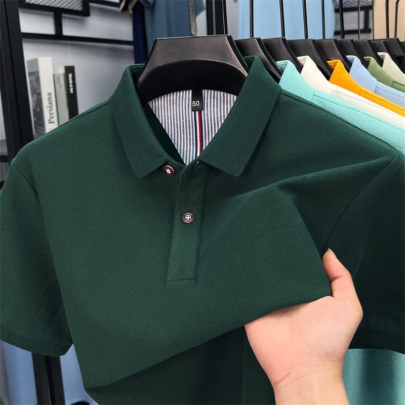 100% Cotton Short Sleeve Polo Shirt Comfortable Lightweight High-End Brand Fashionable Simple Summer Men'S Casual Lapel T-Shirt